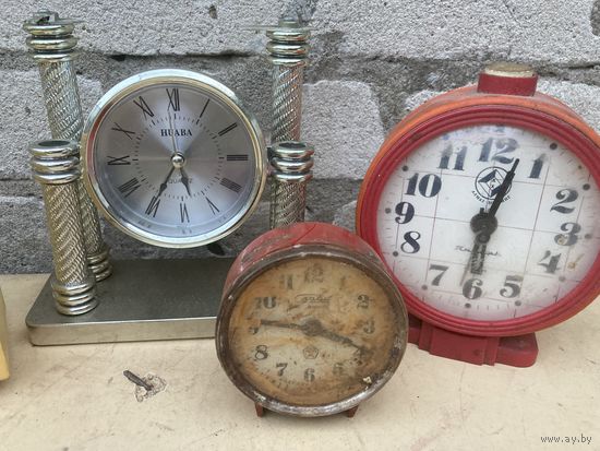 Будильники одним лотом ( три больших рабочие)