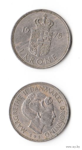 1 крона Дания 1975 года