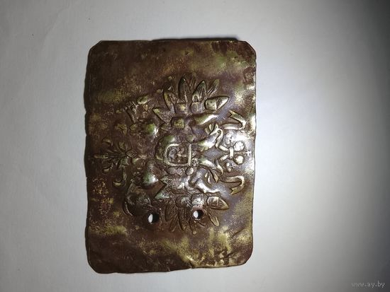 Ременная золотая бляха с двуглавым орлом