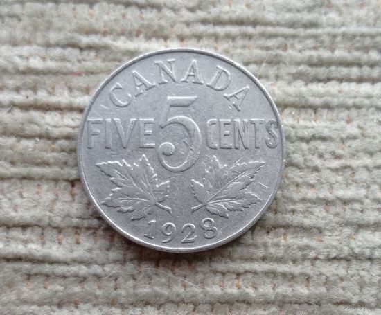 Werty71 Канада 5 центов 1928 Георг 5