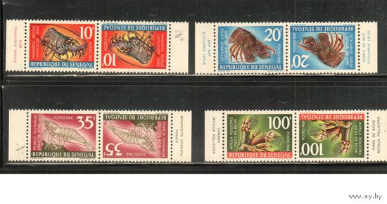 Сенегал-1968 (Мих.374-377) **  Фауна, Крабы , Тет-беш (полная серия)