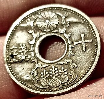 ВЕЛИКАЯ ЯПОНСКАЯ ИМПЕРИЯ 10 СЕНОВ 1936. Хирохито (Сёва). БРАК