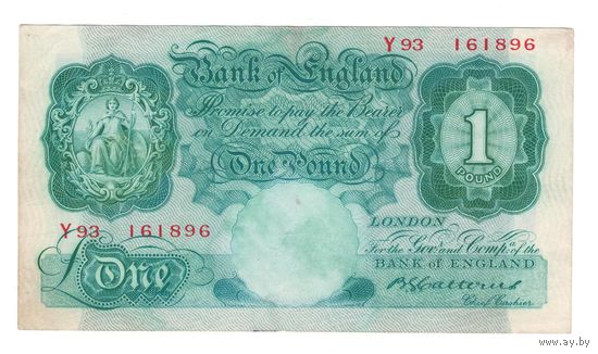Великобритания 1 фунт образца 1928 года. Тип  363b. Подпись B. G. Catterns