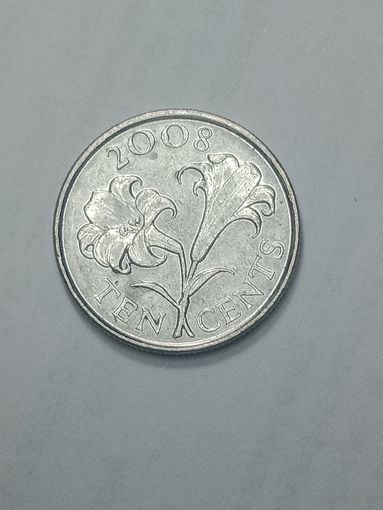 Бермудские острова 10 центов 2008 года .