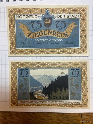 75 пфеннигов (нотгельды) г. Германия Зигенрюк-1201