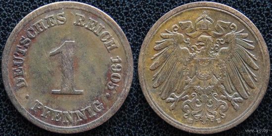 YS: Германия, Рейх, 1 пфенниг 1905E, KM# 10