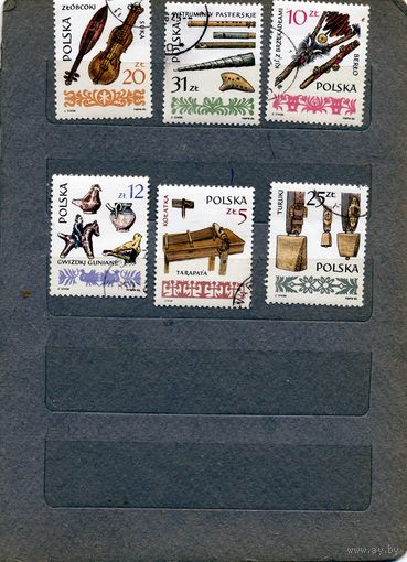 ПОЛЬША, 1985, МУЗЫКАЛЬНЫЕ ИНСТРУМЕНТЫ ,  серия,6м гашеная