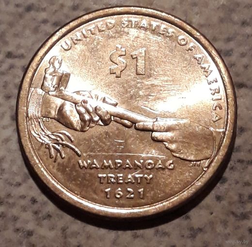 1 доллар США 2011 Договор с Вампаноагами серия "Коренные американцы"