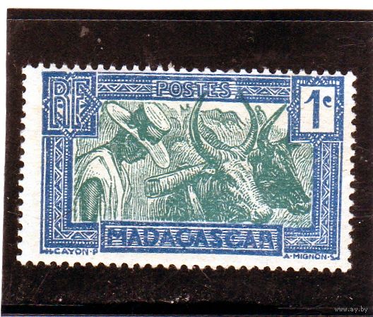 Мадагаскар.Ми-180. Зебу. Серия: регулярные марки.1933.