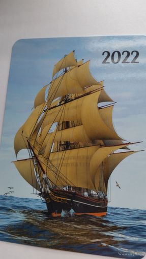 Календарик. Желтый парусник. 2022 год.