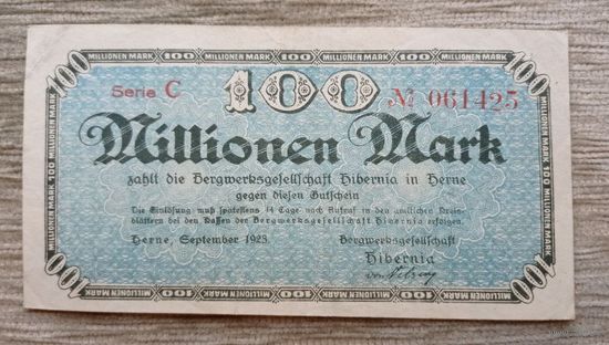 Werty71 Германия 100000000 марок 1923 100 миллионов банкнота Берн