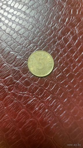 Монета 5 сентов 1992г. Эстония. Хорошая!