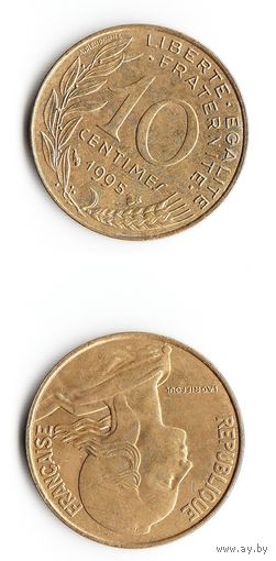 10 сантимов Франция 1995 год