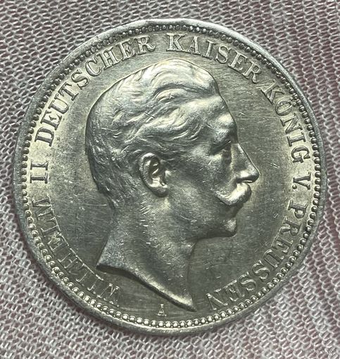 Монета Пруссия 3 марки 1909 год А Вильгельм II