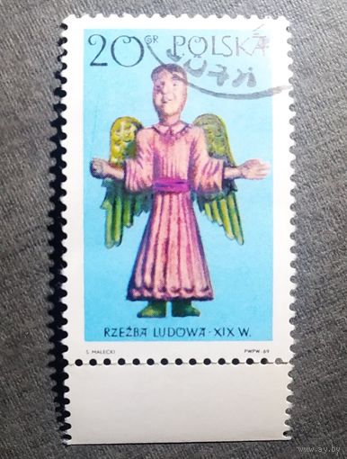 Марка Польша 1969 год Скульптура
