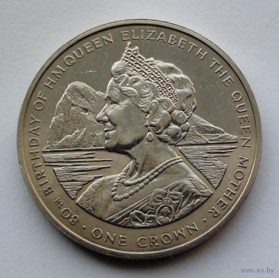 Гибралтар 1 крона, 80-я годовщина - Рождение королевы-матери, 1980