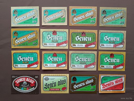 Этикетки от пива Сенчу, Латвия, цена за 1 шт., ю-590 (3704)