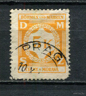 Богемия и Моравия - 1941 - Цифры 5K - [Mi.12d] - 1 марка. Гашеная.  (Лот 11HD)-T4P3