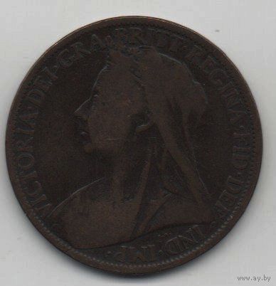 СОЕДИНЁННОЕ КОРОЛЕВСТВО ВЕЛИКОЙ БРИТАНИИ И ИРЛАНДИИ. 1 ПЕННИ 1900 г. КОРОЛЕВА ВИКТОРИЯ