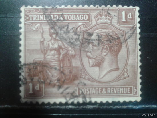 Тринидад и Тобаго, колония Англии, 1922. Король Георг V и сидящая Британия. Вз-5