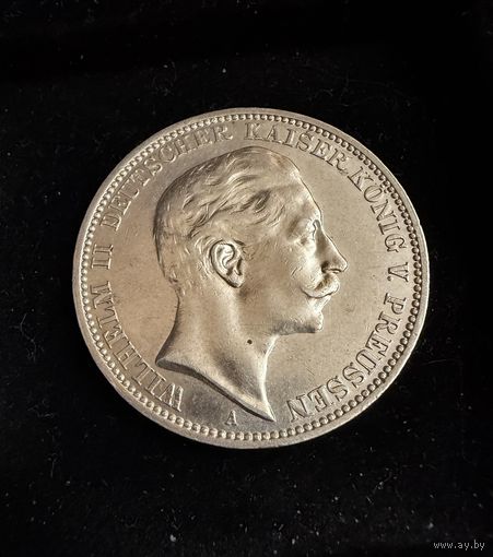5 марок 1909 Пруссия. Германская империя! Серебро В ЛЮКСЕ !!!
