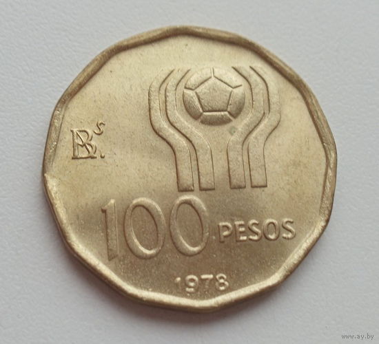 Аргентина 100 песо 1978 год Чемпионат мира по футболу стадион
