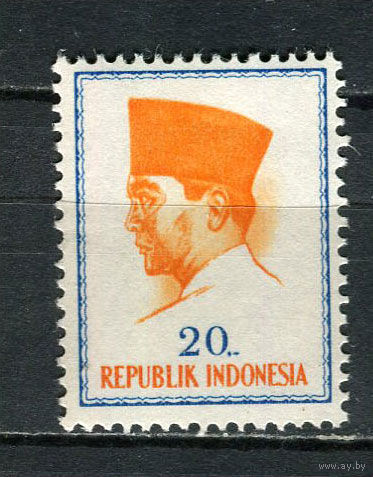 Индонезия - 1964 - Президент Сукарно 20R - [Mi.427] - 1 марка. MNH.  (Лот 38Fg)-T25P11