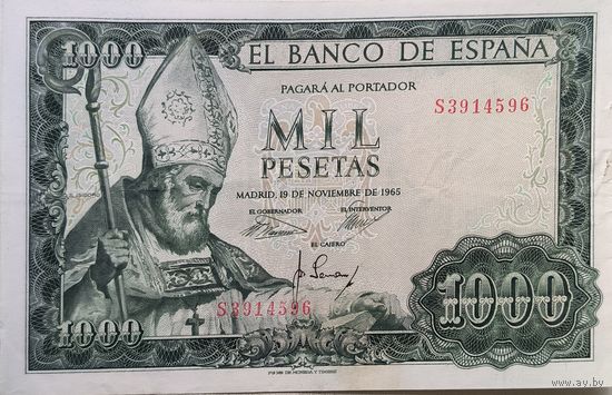 Испания 1000 Песет 1965 XF 359