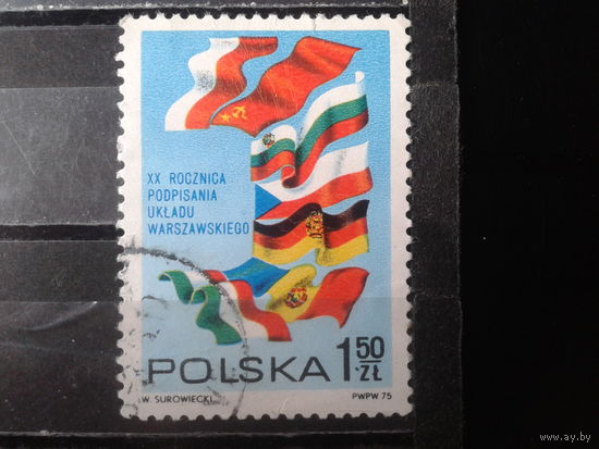 Польша 1975, 20 лет Варшавскому договору, флаги