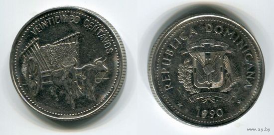 Доминиканская Республика. 25 сентаво (1990, XF)
