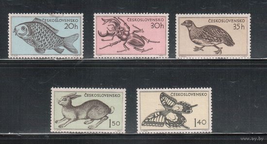 Чехословакия-1955,(Мих.925-929) **/* ( 3 м - **)   , Фауна(полная серия)