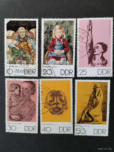 ГДР 1970 Полная серия марок "Неделя искусств ГДР" (почтовое гашение без клея) Mi.1607-1612 каталог 4.00 евро