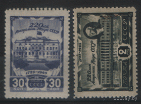 Заг. 884/85. 1945. 220-летие Академии наук СССР. ЧиСт.