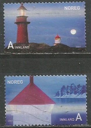 Норвегия. Маяки. 2007г. Mi#1621-22. Серия.