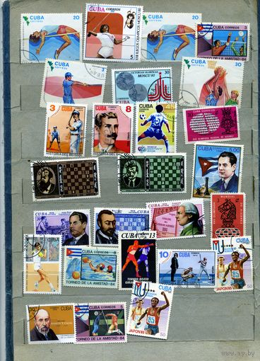 КУБА,  сборный лот СПОРТ,    24м гашен. по 15 коп шт