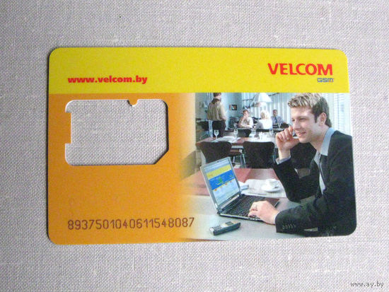 ВФ 25-03 Карта от симки Velcom Велком Первый вариант логотипа Ориентировочно 1999 – 2002