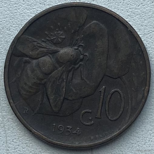 Италия 10 чентезимо 1934 г.