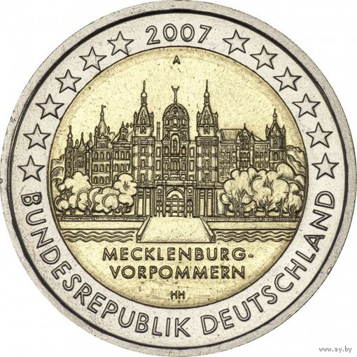 2 евро 2007 Германия J Федеральные земли: Передняя Померания UNC