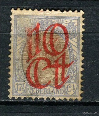Нидерланды - 1923 - Надпечатка 10С на 17 1/2С - [Mi.121A] - 1 марка. Гашеная.  (Лот 49Fw)-T25P34