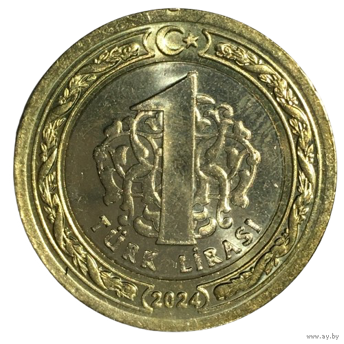 Турция 1 лира, 2024 (тонкая) [AUNC]