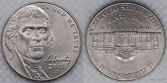 5 центов США 2011 г D XF