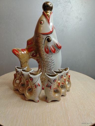 Все лоты с 1 Рубля. Штоф с рюмками. Полонное ЗКХ. Не частый цвет.