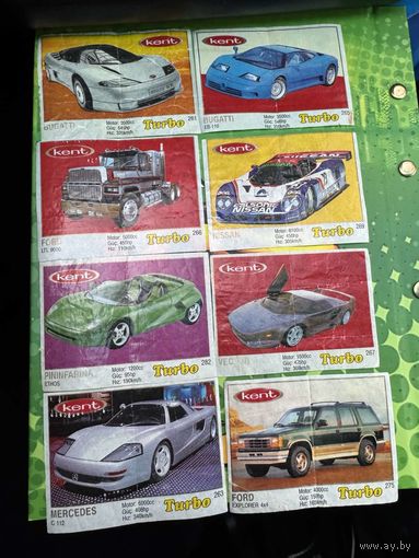 13 вкладышей  Турбо    в  тонких  и  толстых  серебряных  рамках