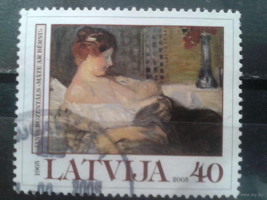 Латвия, 2005. Мать с ребенком, картина Яниса Розенталса