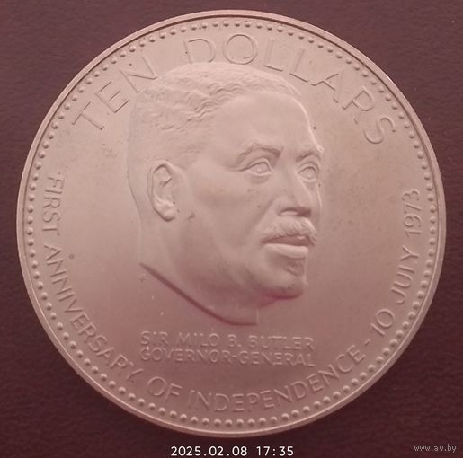 Багамы 10 долларов, 1974 1-й год Независимости