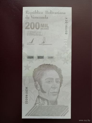 Венесуэла 200000 боливаров 2020 UNC