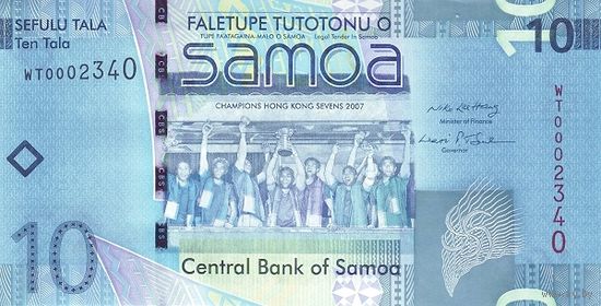 Самоа 10 тала образца 2008-2017 года uNC p39a