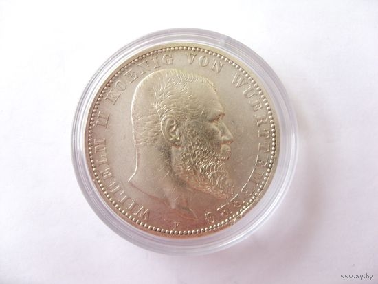 5 марок 1900г. Вюртемберг. Оригинал.