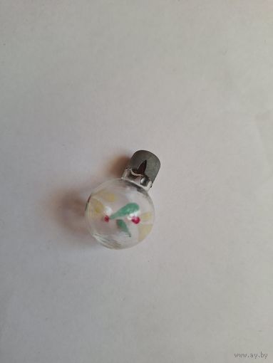 Елочная мини игрушка Шар прозрачный с рисунком из армянского набора Малютка