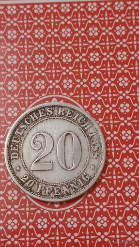 Германия 20 пфеннигов 1888 D